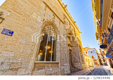 Valencia. Silk Exchange Valencian Gothic-style  building . 124614446