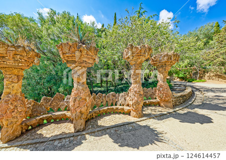 Barcelona. Gorgeous and amazing Park Guel . 124614457