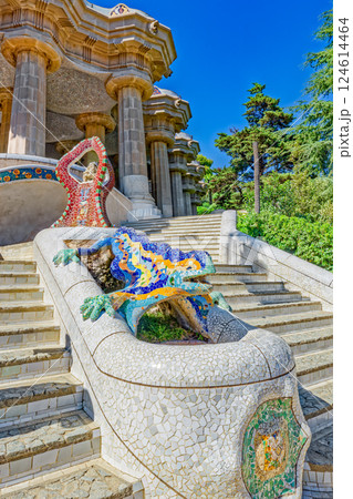 Barcelona. Gorgeous and amazing Park Guel . Barcelona. Gorgeous and amazing Park Guel . 124614464