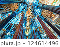 Sagrada Familia,beautiful and majestic  interior view. 124614496