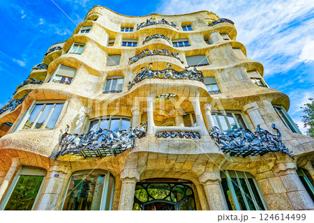 Barcelona. Casa Mila (La Pedrera) House Mila,is a modernist building. 124614499