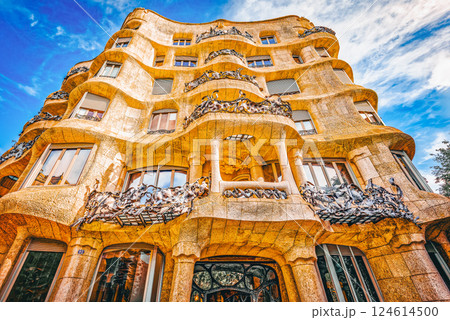 Barcelona. Casa Mila (La Pedrera) House Mila,is a modernist building. 124614500