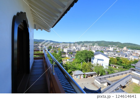 宮城県・白石市・白石城天守閣から眺める白石市街の景色 124614641