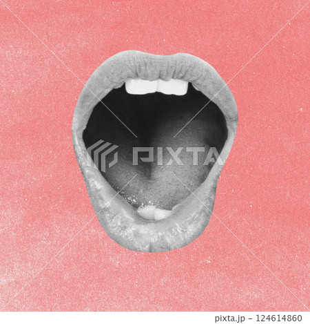 Woman lips with wide open mouth Woman lips with wide open mouth 124614860