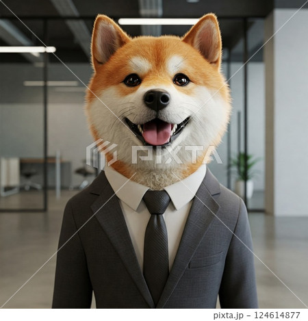 ビジネススーツ柴犬 ビジネススーツ柴犬 124614877