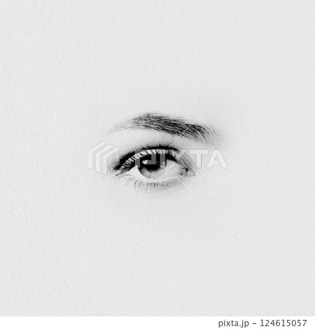 Close-Up of a Human Eye in High Contrast Black and White 124615057