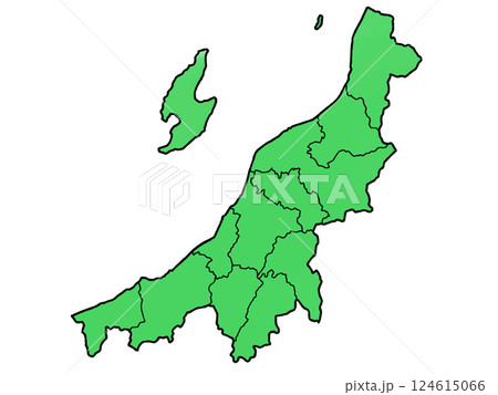 少しゆるい新潟県地図 地域分け 124615066