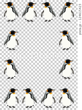 可愛的國王企鵝框架插圖 124615423