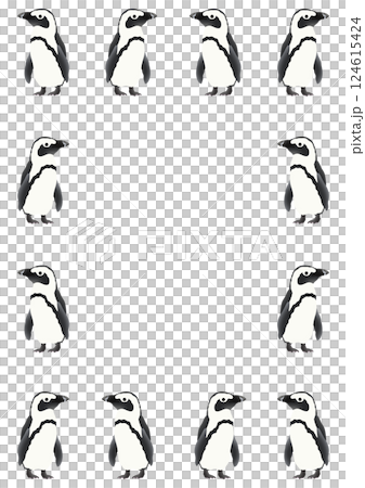 可愛的海角企鵝框架插圖 124615424