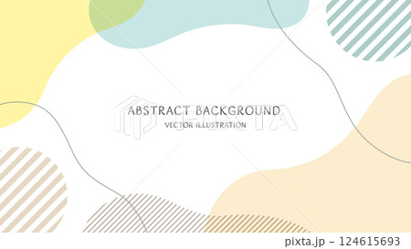 アースカラーの抽象的な形で構成した北欧風のおしゃれな背景素材。16:9サイズのベクターイラスト アースカラーの抽象的な形で構成した北欧風のおしゃれな背景素材。16:9サイズのベクターイラスト 124615693
