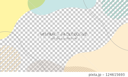 アースカラーの抽象的な形で構成した北欧風のおしゃれな背景素材。16:9サイズのベクターイラスト アースカラーの抽象的な形で構成した北欧風のおしゃれな背景素材。16:9サイズのベクターイラスト 124615693