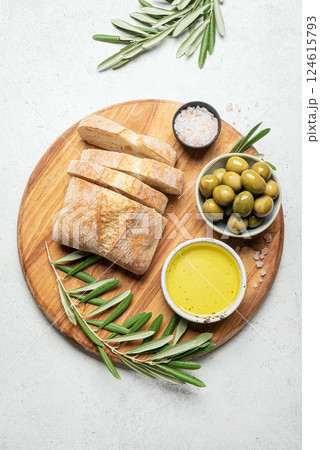 Olive Oil, Olives and Bread Olive Oil, Olives and Bread 124615793