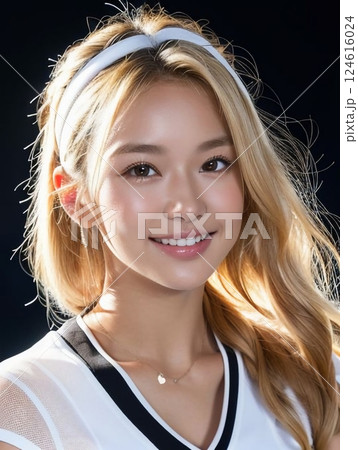 スタジオ撮影した若い女性モデル 124616024