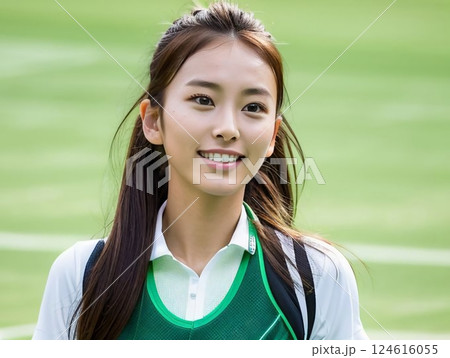 ゴルフをする女性 ゴルフをする女性 124616055