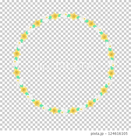 Daffodil circular decorative frame illustration Daffodil circular decorative frame illustration 124616105