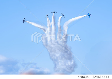 青空のキャンバスに描くアクロバット飛行 124616543