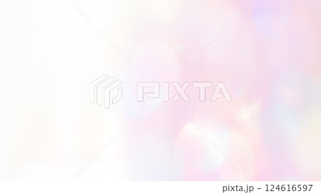 カラフルふんわりキラキラ玉ボケのピンク虹色グラデーション背景素材　おしゃれ　ブルー空色 124616597