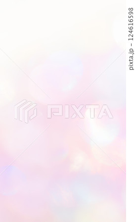おしゃれ虹色ピンクキラキラ玉ボケ背景素材　きれいグラデーション淡いピンク色 124616598