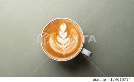 おしゃれなラテアートコーヒー 124616714
