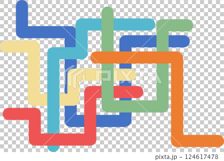 絡み合う線のイラスト 絡み合う線のイラスト 124617478