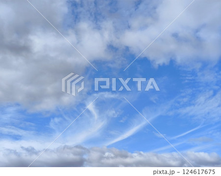 Beautiful blue sky background with clouds. Beautiful clouds in the blue sky Beautiful blue sky background with clouds. Beautiful clouds in the blue sky 124617675