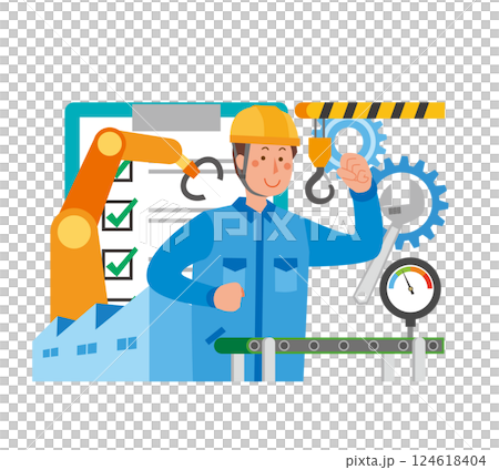 Male manufacturing worker Male manufacturing worker 124618404