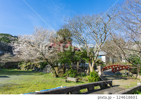 春の景色に映える自然を崇拝する　ひのみこ社　境内風景　宮崎県西臼杵郡高千穂町上野 124618601