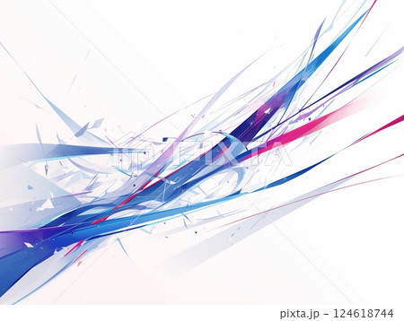 鋭いラインが交差する未来的な抽象デジタルアート 鋭いラインが交差する未来的な抽象デジタルアート 124618744