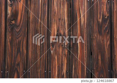 焦げ目の美しい焼杉・日本の伝統的な外壁素材・背景テクスチャーシリーズ 焦げ目の美しい焼杉・日本の伝統的な外壁素材・背景テクスチャーシリーズ 124618867
