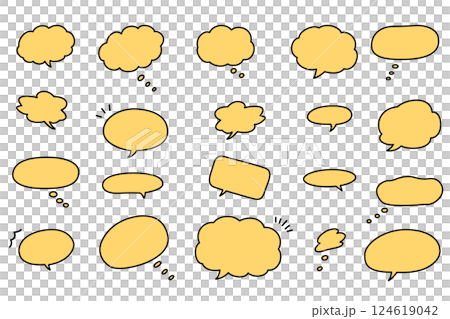 Hand-painted cute speech bubble set 124619042