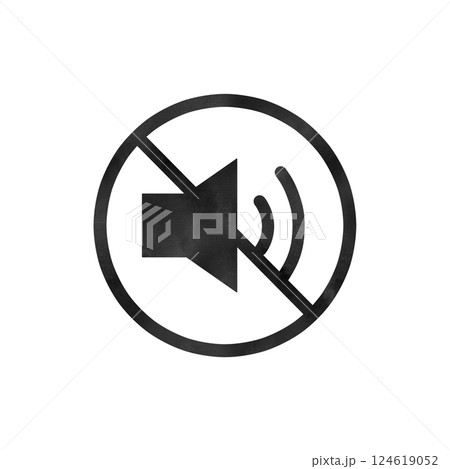 禁止マーク付きスピーカー 124619052