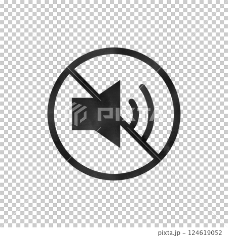 禁止マーク付きスピーカー 124619052