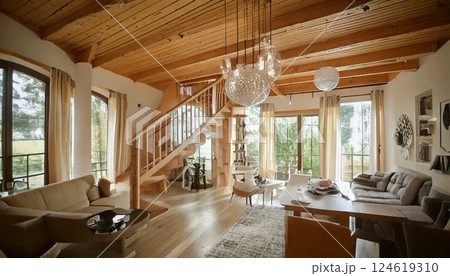 モダンなリビングルーム 124619310