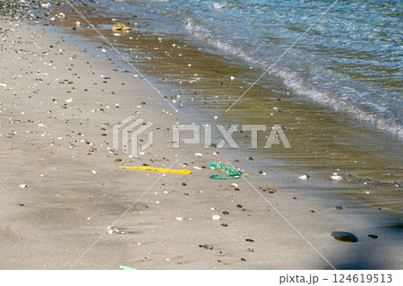 海岸に漂着したプラスチックゴミ 小笠原 東京都 海岸に漂着したプラスチックゴミ 小笠原 東京都 124619513