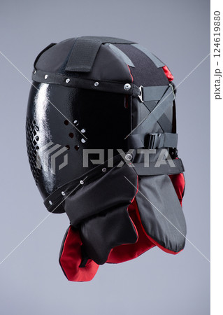 Black Buhurt Training Helmet with Dragon Design. Robust head protection designed for medieval combat sports and rigorous training. 124619880
