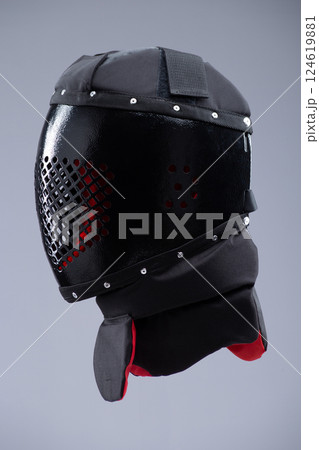Black Buhurt Training Helmet with Dragon Design. Robust head protection designed for medieval combat sports and rigorous training. 124619881