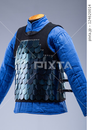 Byzantine Lamellar Armor. Scale armor with overlapping metal plates attached to a fabric base. 124620014