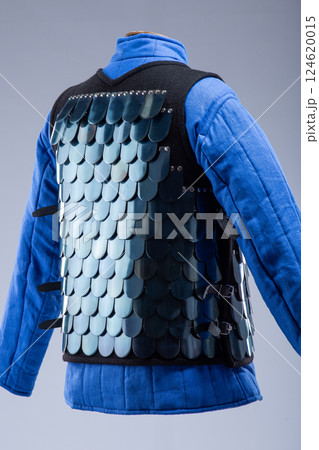 Byzantine Lamellar Armor. Scale armor with overlapping metal plates attached to a fabric base. 124620015