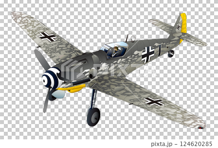 第二次世界大戰期間在歐洲活躍的活塞發動機戰鬥機的原始插圖 第二次世界大戰期間在歐洲活躍的活塞發動機戰鬥機的原始插圖 124620285