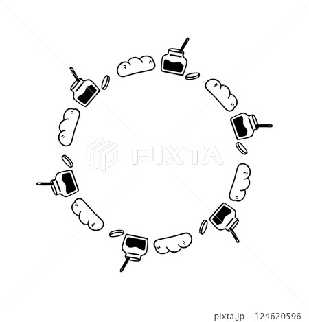 シンプルな手書きのかわいいジャムパンフレーム 124620596