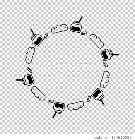 シンプルな手書きのかわいいジャムパンフレーム 124620596