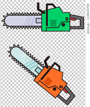 A chainsaw is a tool that cuts logs by rotating a chain-like blade. 124620709