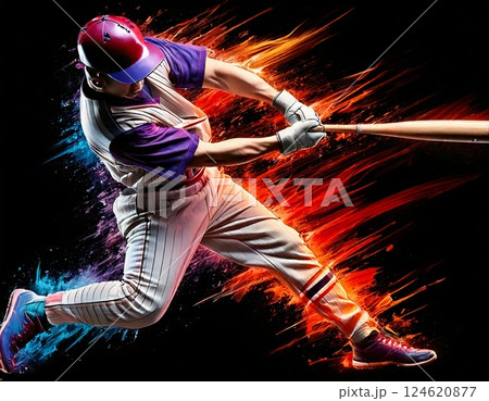 野球 スイング 124620877