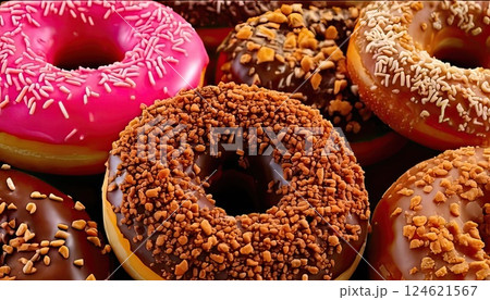 《AI画像》カラフルなドーナツ 《AI画像》カラフルなドーナツ 124621567
