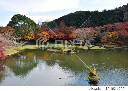 伊豆市 修善寺虹の郷日本庭園の菖蒲ヶ池と紅葉 伊豆市 修善寺虹の郷日本庭園の菖蒲ヶ池と紅葉 124621965