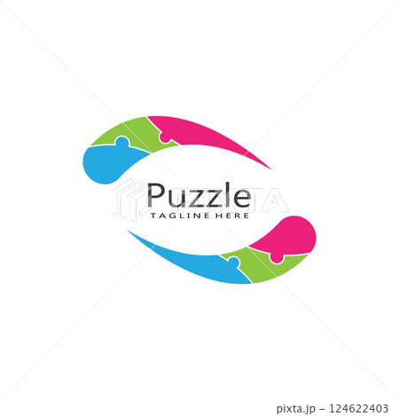 puzzle logo vector icon puzzle logo vector icon 124622403