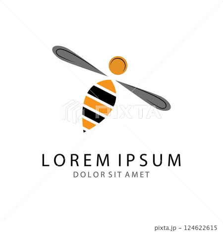 Bee Logo Template vector icon 124622615