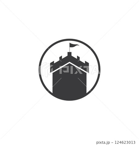 Castle vector illustration icon Template 124623013