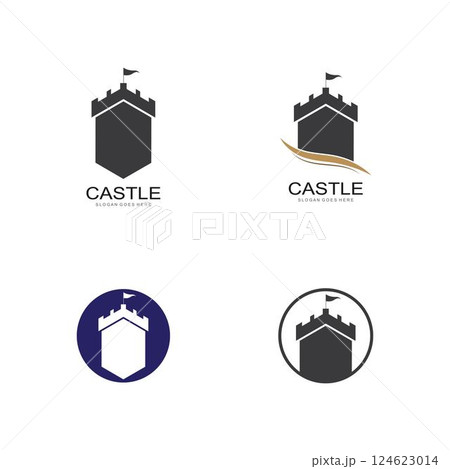 Castle vector illustration icon Template 124623014