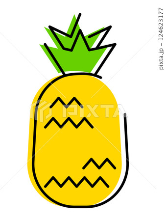 Illustration of pineapple. Fruit for design and decoration. 124623177